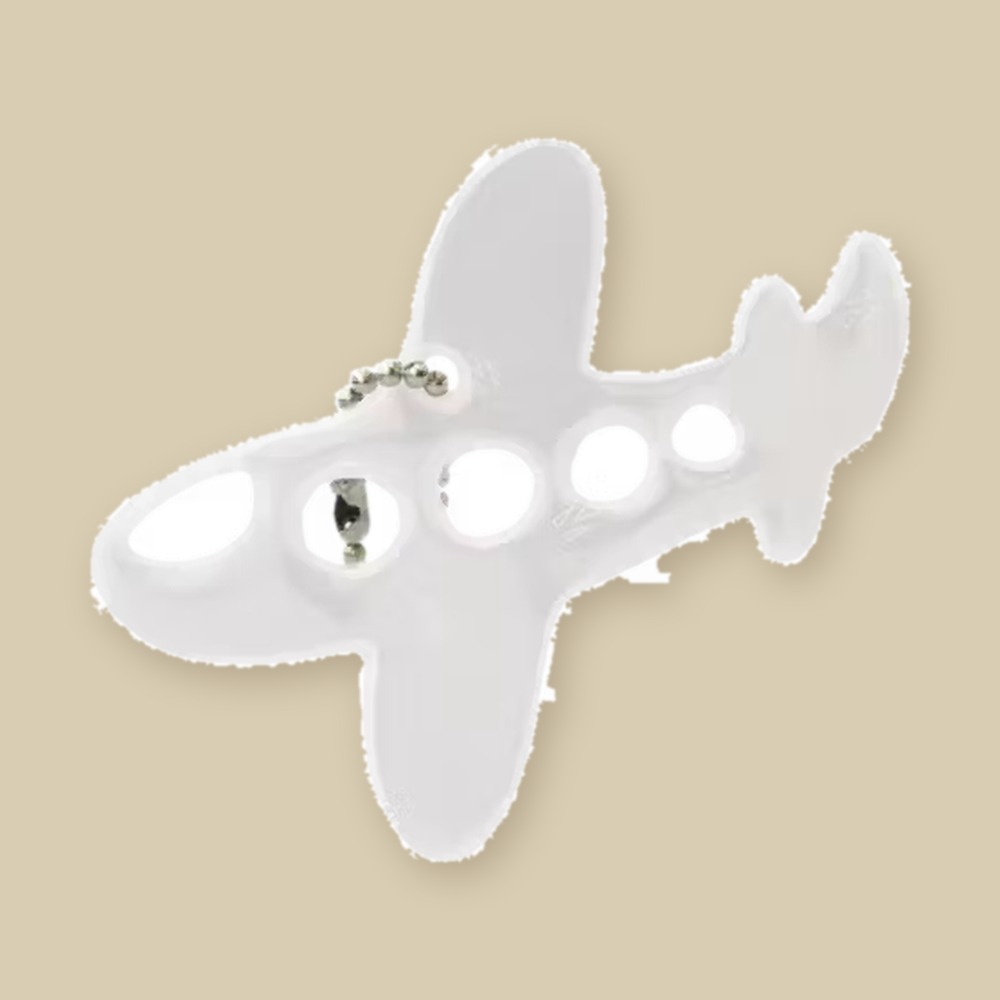 Airplane – White Reflective Tag