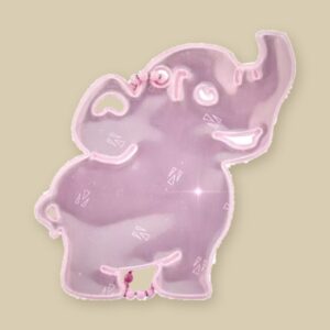 Elephant – Light Pink Reflective Tag