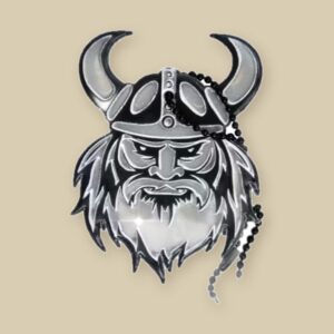 Viking Head – Black Reflective Tag